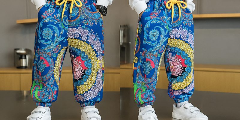 Брюки с принтом на резинке