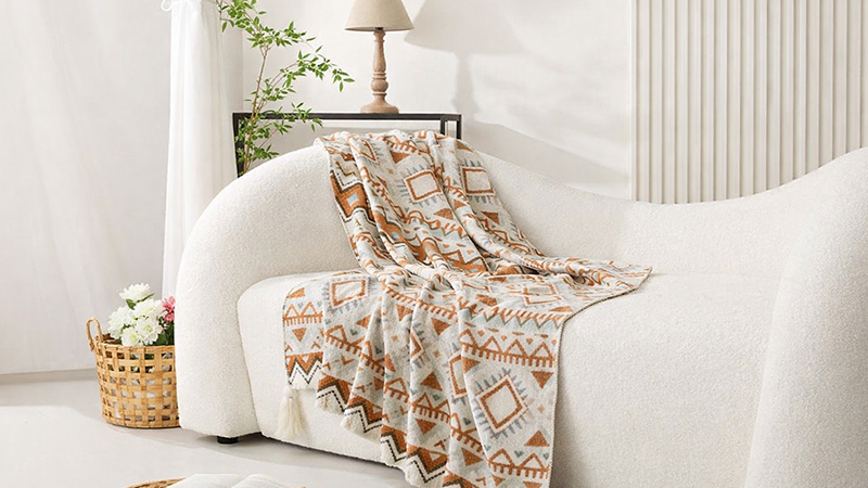 Плед с этническими мотивами из хлопка